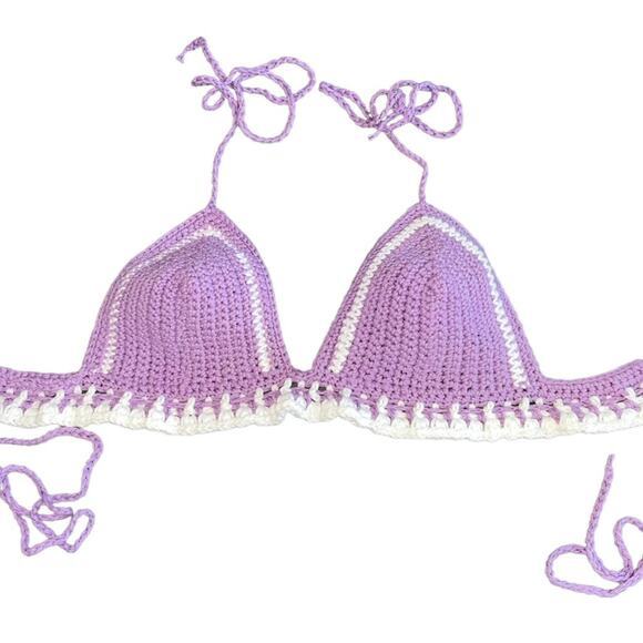 Creaciones Cayana Handmade Crochet Bikini Top Size M - Picture 2 of 4